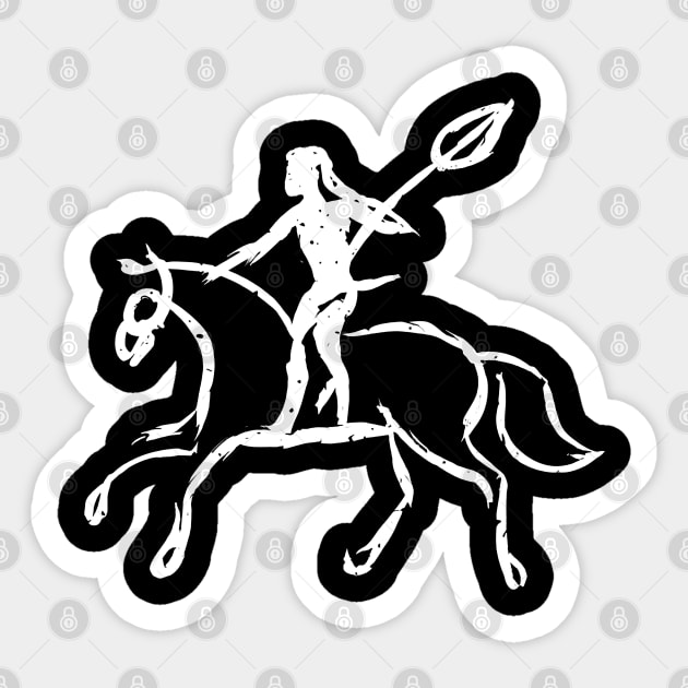 Middle Age Drawing Of A Horse Cavalery Sticker by WouryMiddleAgeDrawing